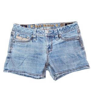 Rock Revival Denim Jean Shorts Women's 30 Embroidered Embellished Y2K Festival